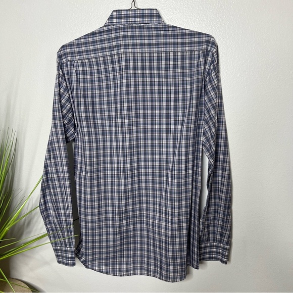 #60. Ermenegildo Zegna Gray & Purple Long Sleeved Button Shirt Med NWOT - Picture 2 of 13